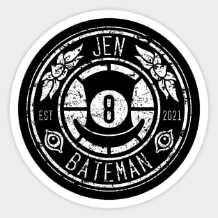 Jen Bateman Top Hat Seal Logo Sticker